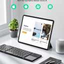 Samsers Multi-Device Foldable Bluetooth Keyboard with Touchpad, Rechargeable Dual-Mode(2.4G+BTx2) Wireless Keyboard with Holder, Portable Folding Keyboards for Android Windows iOS Mac OS - Black