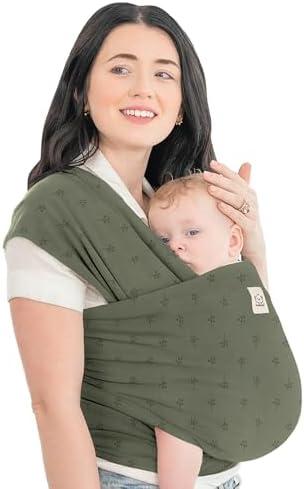 KeaBabies Baby Wrap Carrier - All in 1 Original Baby Carrier Newborn to Toddler Sling, Easy to Wear, Hands Free Bonding, Lightweight, Breathable Infant Wraps (Black
