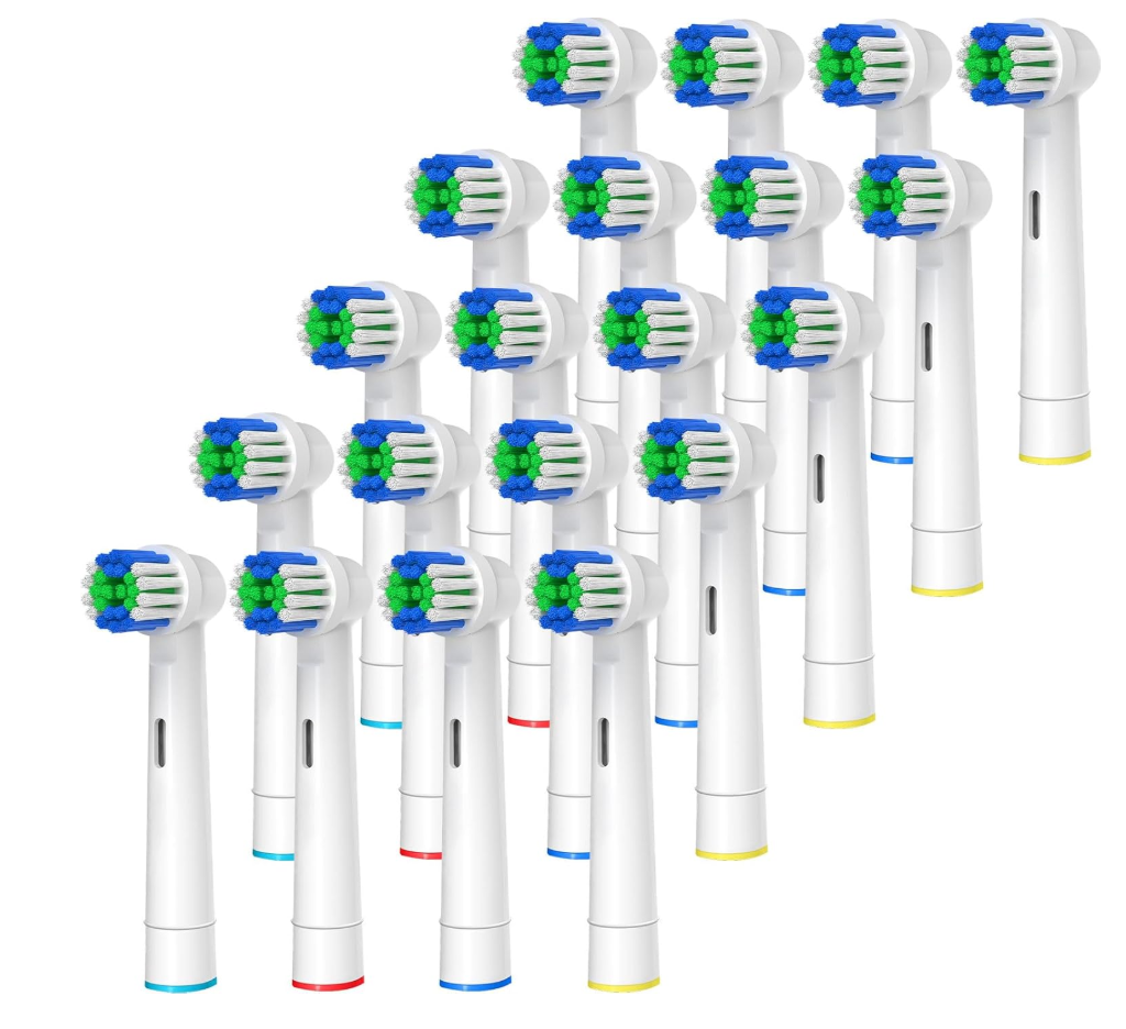 Replacement Toothbrush Heads Compatible with Oral-B Braun, 20 Pcs Professional Electric Toothbrush Brush Heads for Oral B Replacement Head Refill Pro 500/1000/1500/3000/3757/5000/7000/7500/8000