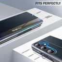 Phone Case for Samsung Galaxy A56 5G Case, Clear View Window Luxury Slim Mirror Galaxy A56 5G Case with Kickstand, Leather Hard PC Flip Shockproof Protective Cover for Samsung A56 5G Case (Deep Blue)