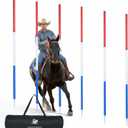 6 Pcs 6FT Pole Bending Poles for Horses, Adjustable Equestrian Sports Training Equipment for Horses, Agility Poles for Horses, Soccer, Football, Dog