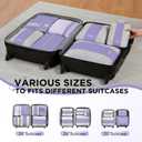 8 Set Compression Packing Cubes for Travel Essentials, Compressible Expandable Packing Cubes for Suitcase, Olar Hike Luggage Organizer Bags for Travel, Handy Helper for Organizing Clothes(Purple Gray)
