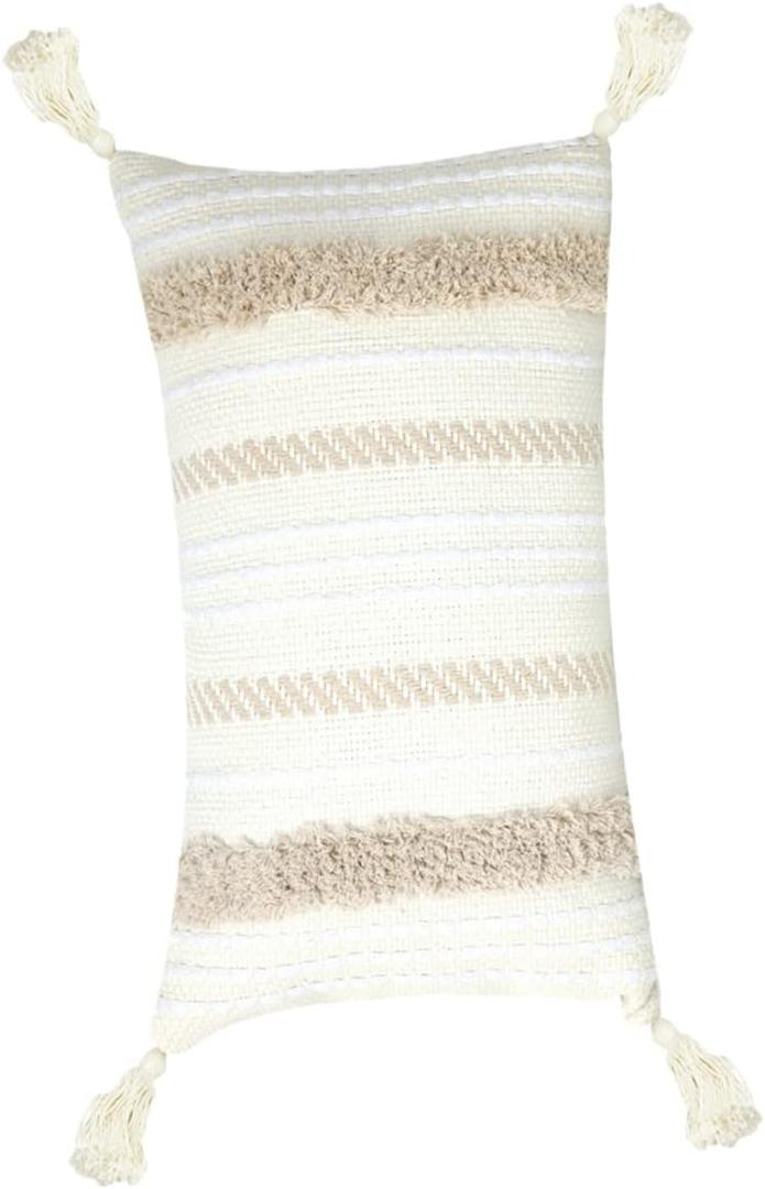 STOBAZA Elegant Tassel Pillowcase Simple Pillow Cover Lightweight Cotton Pillowcase 30x50cm