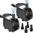 GROWNEER 1 Packs 550GPH Submersible Pump 30W Ultra Quiet Fountain Water Pump, 2000L/H, with 7.2ft High Lift, 3 Nozzles for Aquarium, Fish Tank, Pond, Hydroponics, Statuary