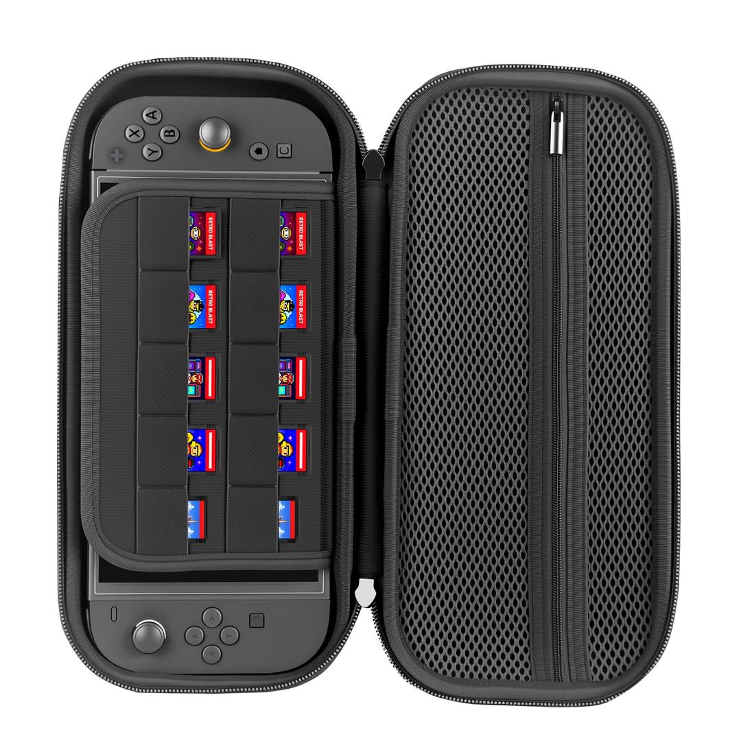 2 x Hard Shell Carrying Case for Switch 2 – Shockproof Travel Storage Bag with 10 Game Card Slots, Wrist Strap & Mesh Pocket, Portable Protective Case for Switch 2 Console (Matte Black)