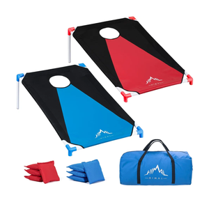 Himal Portable PVC Framed Cornhole Game Set with 8 Bean Bags and Carrying Bag (Blue-Red,3 x 2-feet)