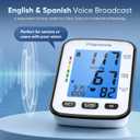 Upper Arm Blood Pressure Monitor for Home Use, Automatic Digital Blood Pressure Machine, Talking BP Monitor with English & Spanish Voice, Large Cuff 8.616.5, Backlit Display, 2-User Memory
