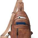LATMAP 7L Sling Bag For Women Men Backpack Fanny Pack Crossbody Chest Travel Shoulder Belt Bags Purse Handbag PU Leather