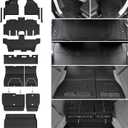 Floor Mats Set for Chrysler Pacifica 2017-2025 2026 7/8 Seats(Only Gas), Fit Voyager 2020-2025, All Weather TPE Backrest Mat Cargo Liner Accessories for Pacifica Touring Series & Select