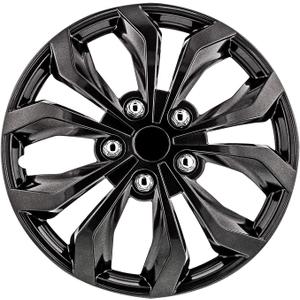 Pilot Automotive WH555-15GM-B 15 Inch Spyder Gunmetal Grey Hubcap Wheel Covers For Cars - Set Of 4 - Fits Most Cars