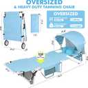 Wheel-To-Go Oversized Tanning Chair with Face Hole & Wheels | Portable Heavy Duty Folding Lounge Chair | Outside Sunbathing Reading Relaxing Beach Poolside Lawn | XL Wide | 330 LBS (Patent Design)