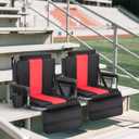 HIGH POINT SPORTS Foldable Stadium Seat Portable Folding Stadium Chairs Padded Bleacher Seat Cushion Bleacher Chair with Armrest and Cup Holder, 21.2 inches x 17.3 inches x 17.3 inches