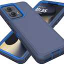 for Motorola Edge 2024 Case, Heavy Duty Defender Case Dustproof Shockproof Protection 3 in 1 Rugged Cover for Motorola Moto Edge 5G 2024 (Blue)
