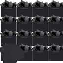 Qiqee Deep Black Gift Wide Bags with Tissue Paper for Wedding, Birthday, Party Supplies-7.9"x4.3"x9.6" Small Size Cardboard Gift Bags 48pcs Bags +Tissue Paper 