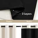 MIULEE Cream 100% Blackout Curtains for Bedroom 63 Inch Long, 2 Thick Layers Thermal Insulated Black Out Window Curtains with Black Liner, Noise Reducing Grommet Living Room Drapes 2 Panels Set Ivory