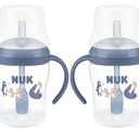 NUK Perfect Match Learner Straw Cup, 5 oz, 2 pack – Soft Straw, EasyGrip Handles, BPA Free, Spill Proof Transition Sippy Cup