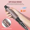 Thermal Brush, Heated Round Brush & Curling Iron with Ceramic Ionic Technology, Hair Tools for Volumizing & Styling, Travel-Friendly Hot Comb with Adjustable TemperatureRose Gold 1.25 inch