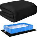 11 x 7.5ft Rectangular Pool Liner Pad for Above Ground Swimming Pools,Heavy Duty Pool Ground Mat Under Pool Pad,Pools Bottom Liner Protector to Prevent Puncture and Extend Liner Life
