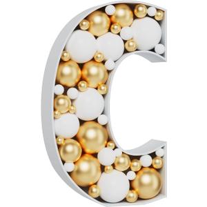 3FT Large Marquee Letters Mosaic Balloon Frame Pre-cut Foam Board Marquee Light Up Letters C for Birthday Party Decorations,Wedding,Baby Shower DIY Party Supplies (Letter C)