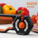 6-Stage Knife Sharpener - Premium Kitchen Knife Sharpeners - Adjustable Handheld Manual Knife Sharpeners for Kitchen Knives, Scissor and Chef Knife.Easy for beginners to use (ORANGE)