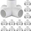 12-Pack 3/4 inch 5 Way PVC Fitting Elbow Furniture Grade Pipe Connector for DIY PVC Shelf Greenhouse Support Structure Frame