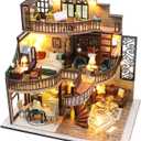 Spilay DIY Miniature Dollhouse Kit with Wooden Furniture,1:24 Scale Mini House with Dust Proof Cover & Music Box,Best Valentine's Day (M2132)