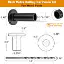Cable Railing Protector Sleeves - 50 Pack T316 Stainless Steel Protective Sleeves - 1/8" 3/16" 5/32" Black Deck Cable Railing Hardware Kit for Wood Posts