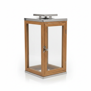 Wildwood Lanai Teak And Glass Hurricane Sm, 17Inc