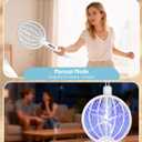 YISSVIC 2 in 1 Mosquito Killer Racket, 4000V Foldable Electric Fly Swatter with Charging Base & Purple Light, Rechargeable 1800mAh Bug Zapper Indoor for Home, Patio, Backyard, Camping Use