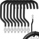 Shimeyao 8 Pcs Machine Thread Bicycle Storage Hook with Nut Heavy Duty Bike Hooks M10 x 1.5 Machine Threading Hook Rubber Coated Bicycle Hanger for Hanging Large Mountain Bike Tire (3.15 Inch,Black)