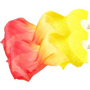 1 Pair Belly Dance Silk Fans, Chinese Dance Fan Veil, 180cm Length Dancing Fan, Props Silk-Fan, Silk Belly Fan Veil, Dancer Practice Long Imitation Dance, Gifts for Dancers