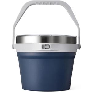 COKTIK 7L Insulated Ice Bucket with LidDouble Wall Vacuum Stainless Steel Beverage Bucket Keeps Frozen LongerHolds 6 Longnecks or 3 Bottles of Winefor Cocktail, Champagne, (Navy,1 Pack)