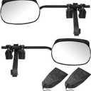 Mirror Extenders for Towing,Car Accessories Towing Mirror Extensions,Universal Adjustable Convex Clip-On Side Mirrors Extensions with RainGuard,Suitable for Most Trailers,Trucks,Cars,RVs