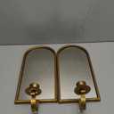 Signature Design by Ashley Dumi Glam 20" Mirrored Wall Sconce, Fits 1 Pillar Candle, Gold