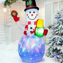 5ft Christmas Inflatables Snowman Outdoor Yard Decor with Rotating LED Lights Christmas Blow Up Decoration Garden