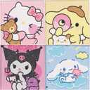 PERFECTSIGHT Cute 5D Diamond Art Kits, Kawaii DIY Painting Art for Adults Teen, 4 Pack Diamond Arts and Crafts Sets, Big Gem Full Drill Diamond Dots for Women (SLO)