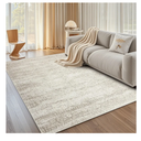 Washable Area Rug for Living, Bedroom & Dining Room, Ultra Soft Faux Wool Retro Large Carpet, Non-Slip/Shedding Low Pile Vintage Print for Home Office Decor, Beige Ivory Cream Brown Camel, 5x7