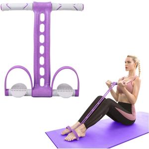 Yoga Pedal Resistance Band Elastic Pull Rope Fitness Sit-up Exercise Equipment at Home Gym Arm Abs Workout Equipment Leg Stretching Equipment (Purple)