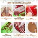 Temlum 6 Pcs Diamond Painting Coasters with Holder, Abstract Plants Coasters Diamond Art Kits for Beginners, Adults Small Diamond Painting Kit Art Craft Supplies