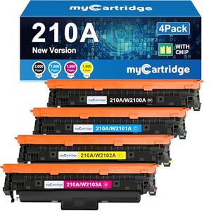 210A Toner Cartridges 4 Pack (with Chip) Compatible Replacement for HP 210A 210X for Color Laserjet Pro MFP 4301fdw 4301fdn Pro 4201dw 4201dn Series Printer Ink W2100A W2100X High Yield (BCMY, 4-Pack)