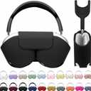 Maxjoy for Apple Airpods Max Smart Case Cover, Soft PU Leather Protective Cover Accessories for Airpod Max with Sleep Mode, Anti-Dust Travel Carrying Case for Airpods Pro Max Headphones, Black