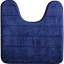 Memory Foam Toilet Bathroom Mat, Soft and Comfortable U-Shaped, Thick Water Absorption Non-Slip and Machine Wash and Easier to Dry for Bath Commode 20 X 24 Inches Contour Rug (Navy)