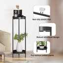 Philodwell 30 Inch Tall Plant Stand, 2 Tier Black Metal Corner Plant Holder, 
L x W x H	9.84 x 9.84 x 29.92 inches