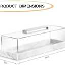 Rectangle Cake Tray with Lids, Clear Pastry Display Case, Dessert Holder Tray, Cake Stand, Cookie Display, Marble Pattern Plastic Cake Platter with Lucite Cover, Pastry Base