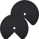 DoubleFill 2 Pack 26 Inch Lazy Susan Shelf Liner Silicone Shelf Liner Non Adhesive Circle Kitchen Liners Non Slip Cabinet Liners for Drawer Refrigerator Cupboard Cabinet Organizers (Black)