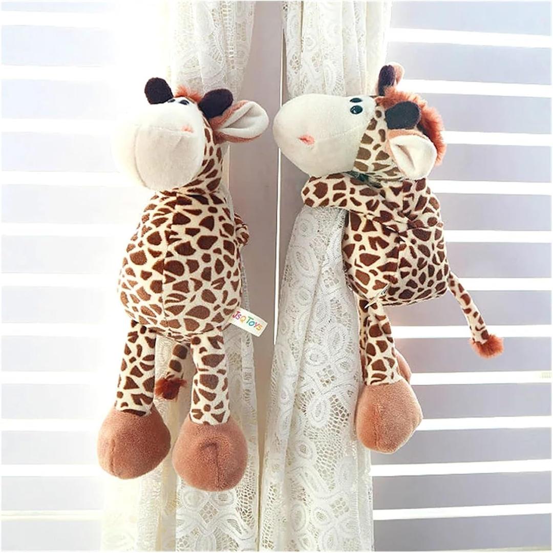 Curtain Decoration 1Pcs Animal Curtain Buckle Cartoon Lion Monkey Puppy Zebra Curtain Tiebacks Cute Animal Curtain Rope Home Kid's Room Decoration Curtain Cord(Giraffe)