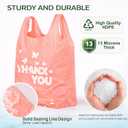PINK Thank you bags, 100PCS T shirt bags, To Go Bags,Grocery bags, Reusable and Disposable,Perfect for Small Business,Take Out,Retails,11 inchx6 inchx21 inch(100),Large