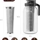 Cold Brew Coffee Maker 64oz, Iced Coffee Maker with 304 Stainless Steel Filter, Mason Jar Pitcher with Lid and Spout (Black)