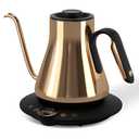 Cocinare Gooseneck Electric Kettle, ±1°F Temperature Control, 1500W Fast Heating, Pour Over Coffee & Tea Kettle with Brew Timer & Keep Warm, Stainless Steel, 0.9L (Gustav Gold)