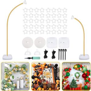 AerWo Balloon Arch Kit 9.35FT & 6FT, Free Bending Half Balloon Arch Stand with Base, Floor Gold Balloon Arch Frame Backdrop for Wedding Birthday Party Baby Shower Yard Lawn Home Halloween Decorations